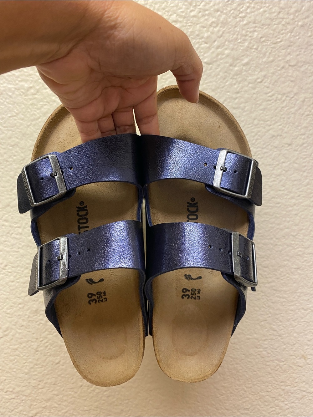 Birkenstock Arizona Graceful Midnight Blue Metallic Sandals